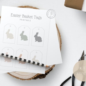Minimalist Easter Gift Tags | Neutral Printable Easter Tags | Easter Basket Tags | Instant Download PDF