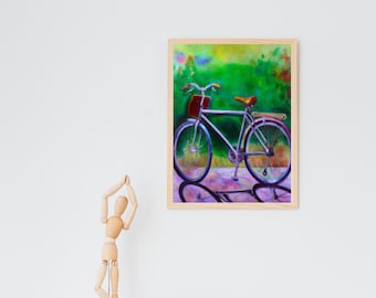 Plakat rowerowy, wydruk rowerowy, sztuka ścienna z rowerem, współczesny wystrój, sztuka minimalistyczna, natychmiastowe pobieranie
