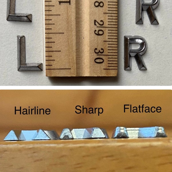 1/2 inch lead L and R letters for X-ray markers! We have sharp and hairline fonts available.