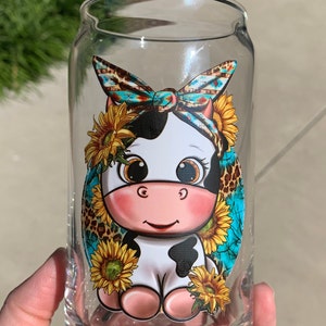 Western Baby Cow with Sunflowers