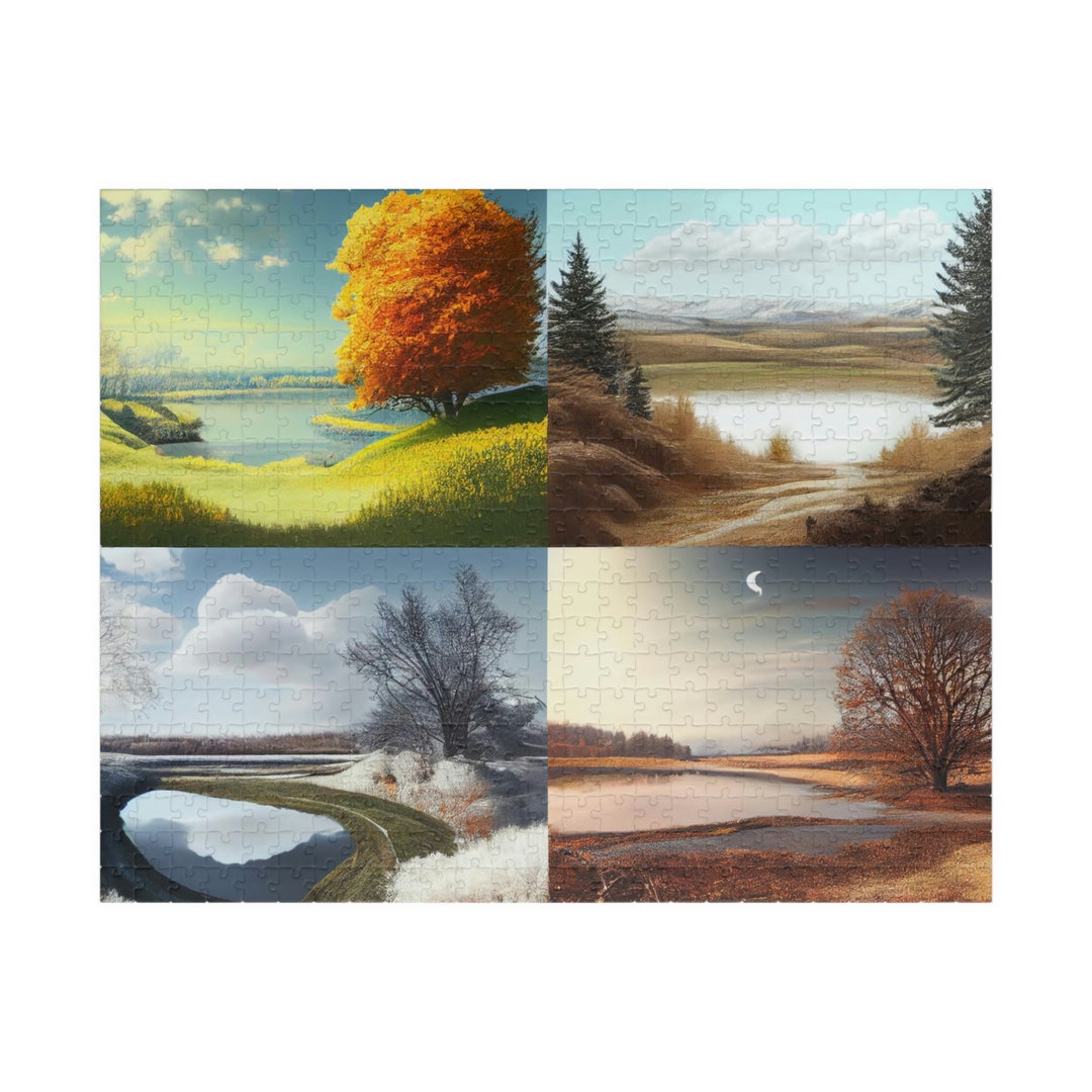 Jigsaw Puzzle Four Seasons in One Puzzle Seasons Puzzle Gifts Puzzles