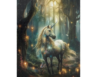 Jigsaw Puzzle | Unicorn Enchanted Forest Puzzle | Unicorn | Puzzle Gifts | Puzzles for Adults | Difficult Puzzles | Unicorn Decor | Fantasy