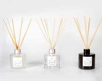 Hand Poured Diffuser | Reed Diffuser | Home Decor | Fragrance | Gift | Scented | Clear | Amber | Frosted | Large