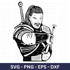 Witcher SVG, Geralt of Rivia Svg, Video Game Character Svg, Cricut Cut File, Digital Download