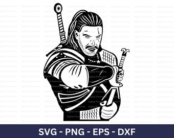 Witcher SVG, Geralt of Rivia Svg, Video Game Character Svg, Cricut Cut File, Digital Download