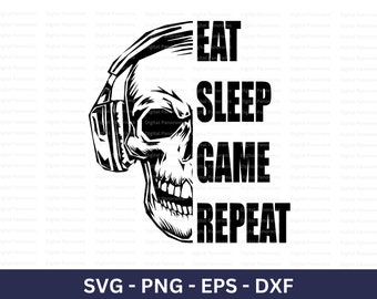 Gaming SVG, Skull SVG, Cricut Cut File, Digital Download