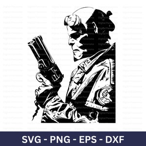 Hellboy SVG, Comic Book Character Cut File for DIY Crafts