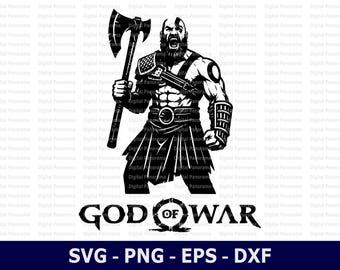 God of War SVG, Kratos Svg, God of War Kratos Wall Art, Video Game Character Design, Cricut Cut File, Digital Download