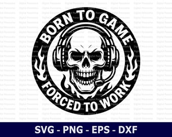Gaming SVG, Skull SVG, Cricut Cut File, Digital Download