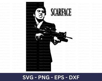 Scarface Svg, Al Pacino Svg, Arquivo de Corte Digital, Download Digital
