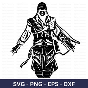 Assassins Creed SVG, création de personnages de jeu vidéo, fichier de coupe Cricut, téléchargement numérique