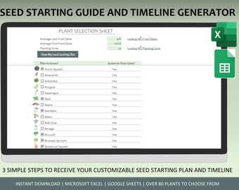Seed Starting Pro: generatore personalizzabile della sequenza temporale di avvio dei semi e pianificatore di semina con semina in successione