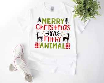 Christmas Quotes Shirts, Funny Christmas Shirts I Hate Winter Tee, Merry Christmas Filthy Animal Shirt, First Christmas as Mr & Mrs Shirt 2