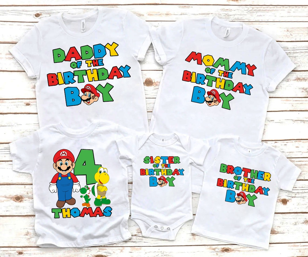 Super Mario Birthday Boy Shirt, Super Mario Custom Shirt, Super Mario