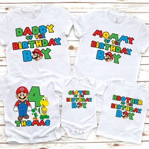 Super Mario Birthday Boy Shirt Super Mario Custom Shirt - Etsy