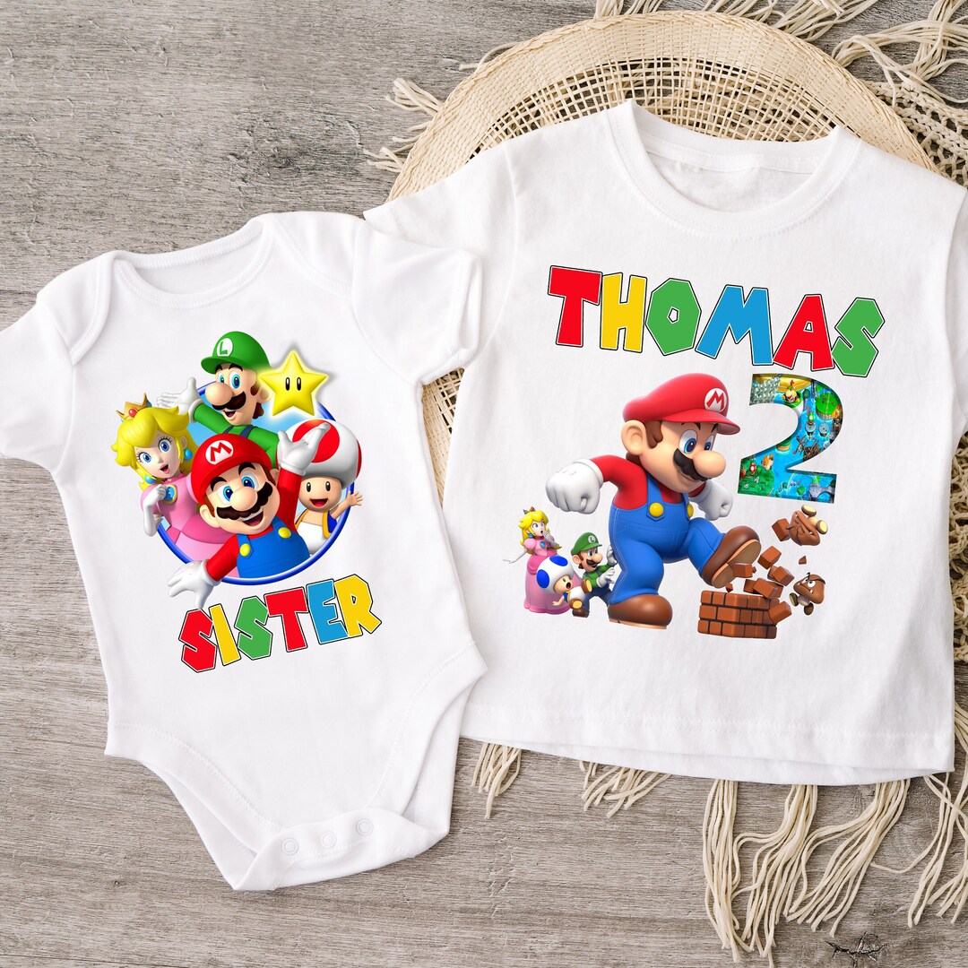 Super Mario Birthday Boy Shirt, Super Mario Custom Shirt, Super Mario