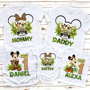 Custom Name/Age Safari Birthday Boy/Girl Shirts, Safari Family Vacation Shirts, Animal Kingdom Shirts, Mickey and Friends Disney shirts. 17