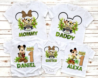 Custom Name/Age Safari Birthday Boy/Girl Shirts, Safari Family Vacation Shirts, Animal Kingdom Shirts, Mickey and Friends Disney shirts. 17