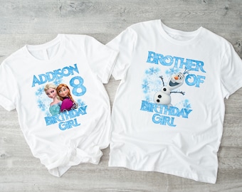 Frozen Birthday Shirts, Elsa Birthday Shirts, Frozen Custom Shirts, Disney Frozen Personalized Tee, Frozen Family Party shirts 32