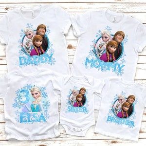 Frozen Birthday Girl Shirts, Elsa, Anna Birthday Shirts, Frozen Custom Shirts, Disney Frozen Personalized Tee, Frozen Family Party shirts 13