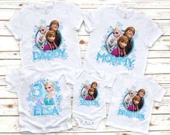 Frozen Birthday Girl Shirts, Elsa, Anna Birthday Shirts, Frozen Custom Shirts, Disney Frozen Personalized Tee, Frozen Family Party shirts 13