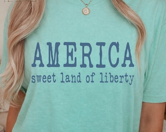 America Sweet Land of Liberty 4th of July Patriotic USA Retro 1776 Independence Day Comfort Colors 250 Anniversary Adult tee 8