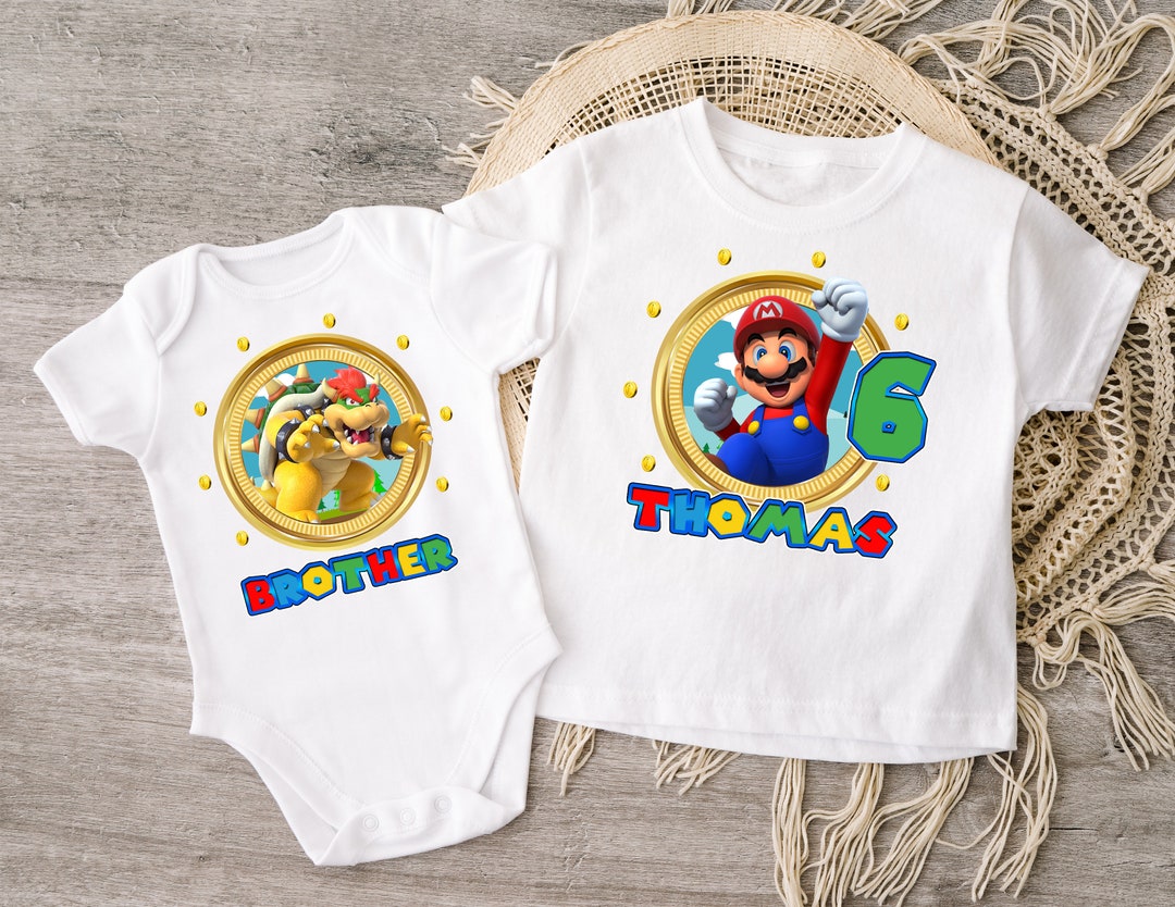 Super Mario Birthday Boy Shirt, Super Mario Custom Shirt, Super Mario