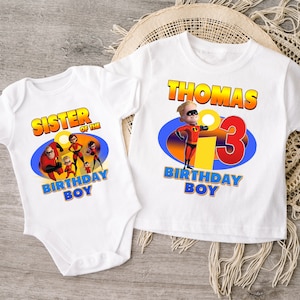 The Incredibles Birthday Shirts, Incredibles Custom Name and Age, Incredibles Birthday Family Shirts, Disney Incredibles Birthday Shirts 26