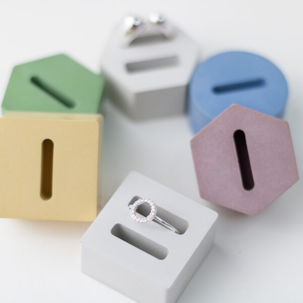 Cement Ring Holder Set of 2| Heart Ring Holder| Ring Holder Different Shapes| Wedding Ring Holder| Jewelry Holder| Minimalist Ring Display