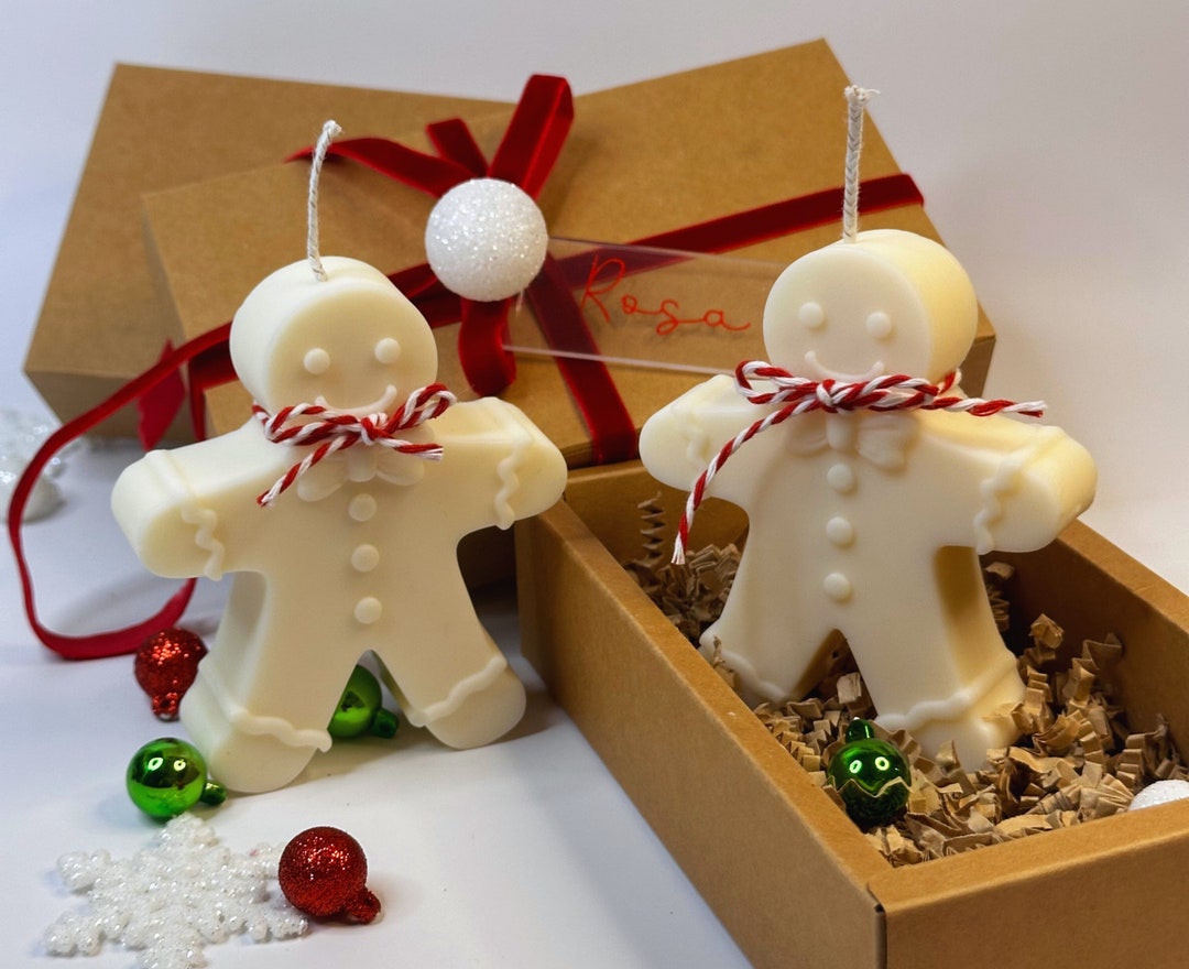 Gingerbread Man Candle Box Holiday Candle Gift Box Christmas Etsy