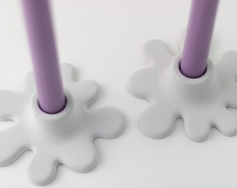 Splash Cement Candlestick Holder| Cement Candle Holder| Splash Taper Candle Holder| Taper Candle Holder| Modern Candle Holder| Home Decor