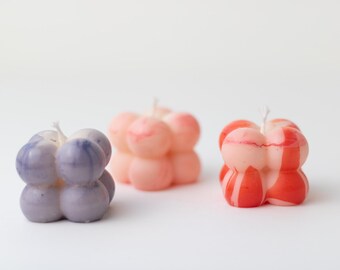 Marbled Mini Bubble Candle| Mini Bubble Candle| Unique Design Bubble Candle| Colorful Marble Candle| Dyed Bubble Candle| Bubble Candle Favor