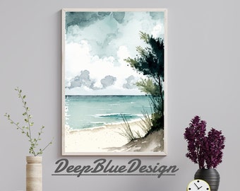 Calm Coastal Print, Blue Waters, Coastal Colors, Coastal Decore, Coastal Wall Decore, Ocean Prints, Ocean Decore Gift, Wall Decore