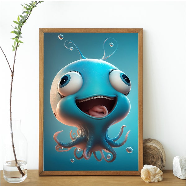 Octopus Bathroom Art Etsy