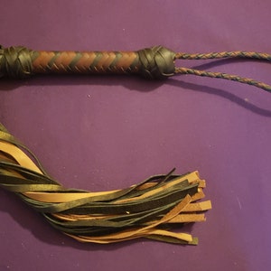 Brown & Antiqued Black Leather Flogger