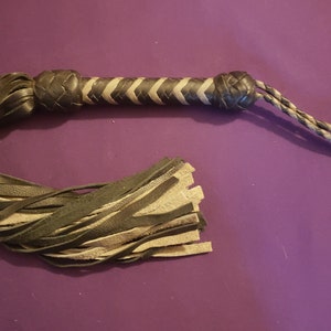 Grey & Black Leather Flogger