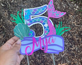 DIY Mermaid Cake Topper SVG Digital File for Cricut or - Etsy