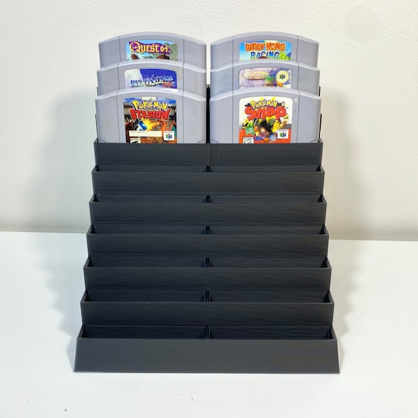 N64 Game Holder, Large 18 Slot Nintendo Game Case - N64 Game Display, Video Game Display Stand, Video Game Organizer, 3D Printed Rack