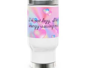 Taza de viaje de acero inoxidable con asa, 14 oz