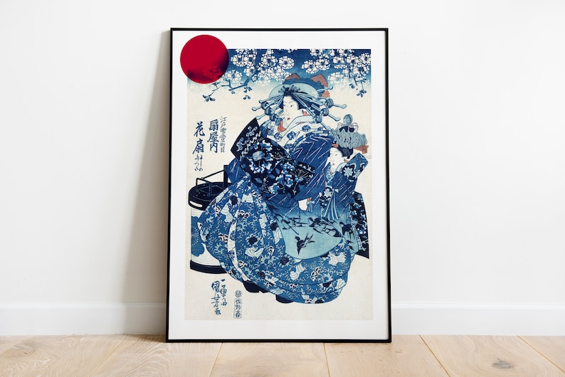 SET of 5 Geishas of Japan Original Japanese Paintings Asian Wall Art