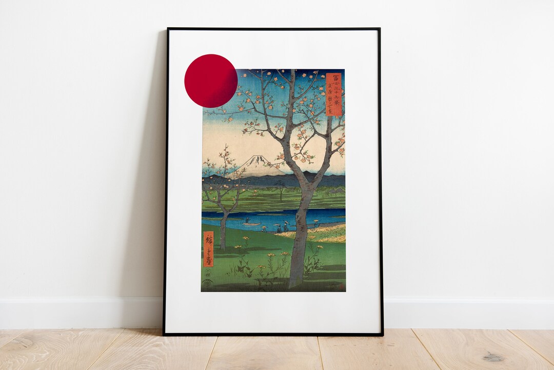 Mount Fuji Japanese Painting Asian Wall Art Digital Poster Vintage Fine