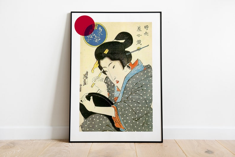 SET of 5 Geishas of Japan Original Japanese Paintings Asian Wall Art