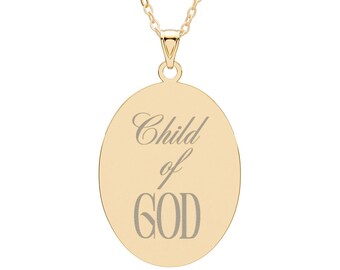 Child of God Oval Pendant | Religious Scripture Necklace