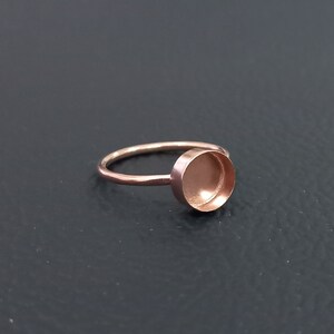 925 Sterling Silver Rose Gold Plated Ring, Plain Bezel Cup Round Close Blank Ring, Setting For Making Ring 2 MM To 40 MM, DIY Jewelry