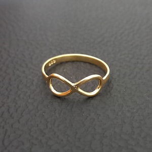 925 Sterling Silver Ring, Gold Plated Plain Infinity Design Fantastic Infinity Ring, Ring For Women, Gift For Her, DIY Jewelry Supplies