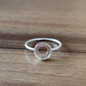 Massiver 925 Sterling Silber Lünette Schalen-Ring-Rohling, DIY Schmuckzubehör (3-50 MM)