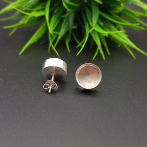 925 Sterling Silver Collet Round Plain Bezel Cup Open Blank Stud Earring, Setting For Making Earring 5 MM To 30 MM, DIY Jewelry Supplies