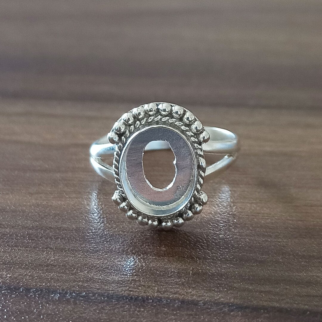 Solid 925 Sterling Silver Oval Collet Ring Blank: DIY Bezel Setting ...