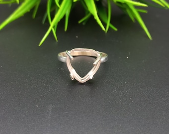 925 Sterling Silver Ring, Plain Prong Cup Heart Open Blank Ring, Setting For Making Ring 5 MM To 40 MM, Dainty Ring, DIY Jewelry Supplies