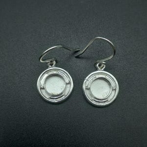 925 Sterling Silver Collet Round Earring, Bezel Cup Close Blank Earring, Setting For Making Earring 5x5 MM To 40x40 MM, DIY Jewelry Supplies